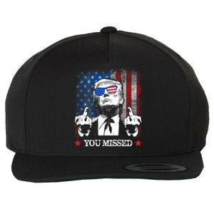 You Missed Trump 2024 Us American Flag Wool Snapback Cap