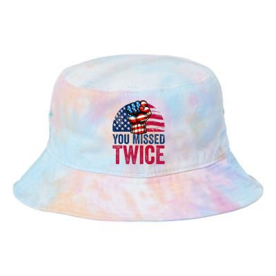 You Missed Twice Trump Assassinated White 2024 Tie Dye Newport Bucket Hat