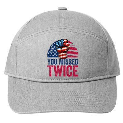 You Missed Twice Trump Assassinated White 2024 7-Panel Snapback Hat