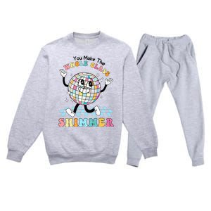 You Make The Whole Class Shimmer Retro Funny Back To School Premium Crewneck Sweatsuit Set