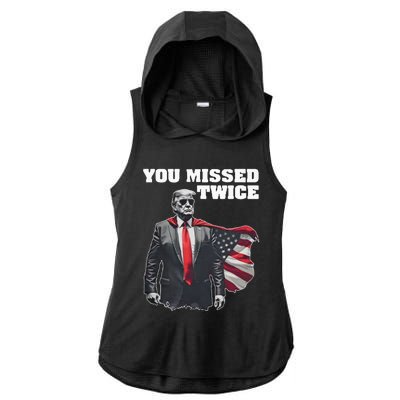 You Missed Twice Trum Ladies PosiCharge Tri-Blend Wicking Draft Hoodie Tank