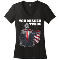 You Missed Twice Trum Women's V-Neck T-Shirt