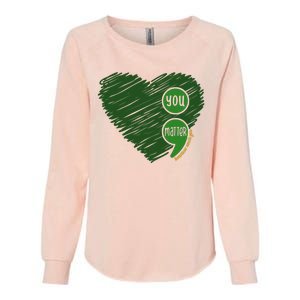 You Matter Tomorrow Needs You Mental Health Awareness Heart Womens California Wash Sweatshirt