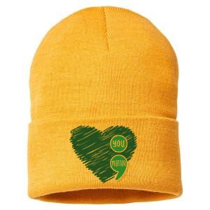 You Matter Tomorrow Needs You Mental Health Awareness Heart Sustainable Knit Beanie