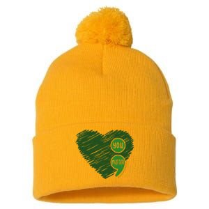 You Matter Tomorrow Needs You Mental Health Awareness Heart Pom Pom 12in Knit Beanie