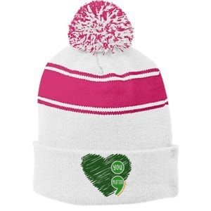 You Matter Tomorrow Needs You Mental Health Awareness Heart Stripe Pom Pom Beanie