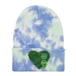 You Matter Tomorrow Needs You Mental Health Awareness Heart Tie Dye 12in Knit Beanie