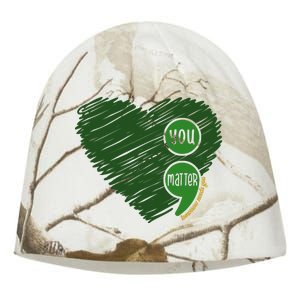 You Matter Tomorrow Needs You Mental Health Awareness Heart Kati - Camo Knit Beanie