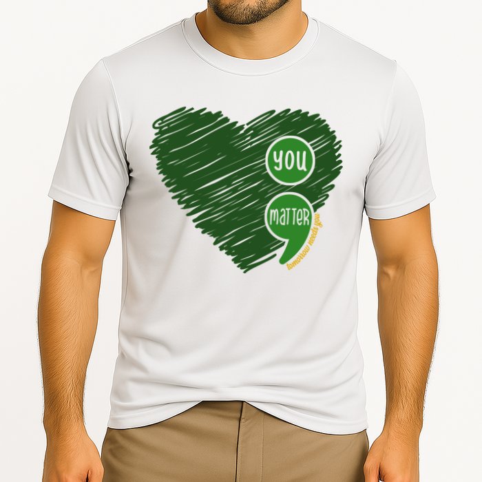 You Matter Tomorrow Needs You Mental Health Awareness Heart Cooling Performance Crew T-Shirt