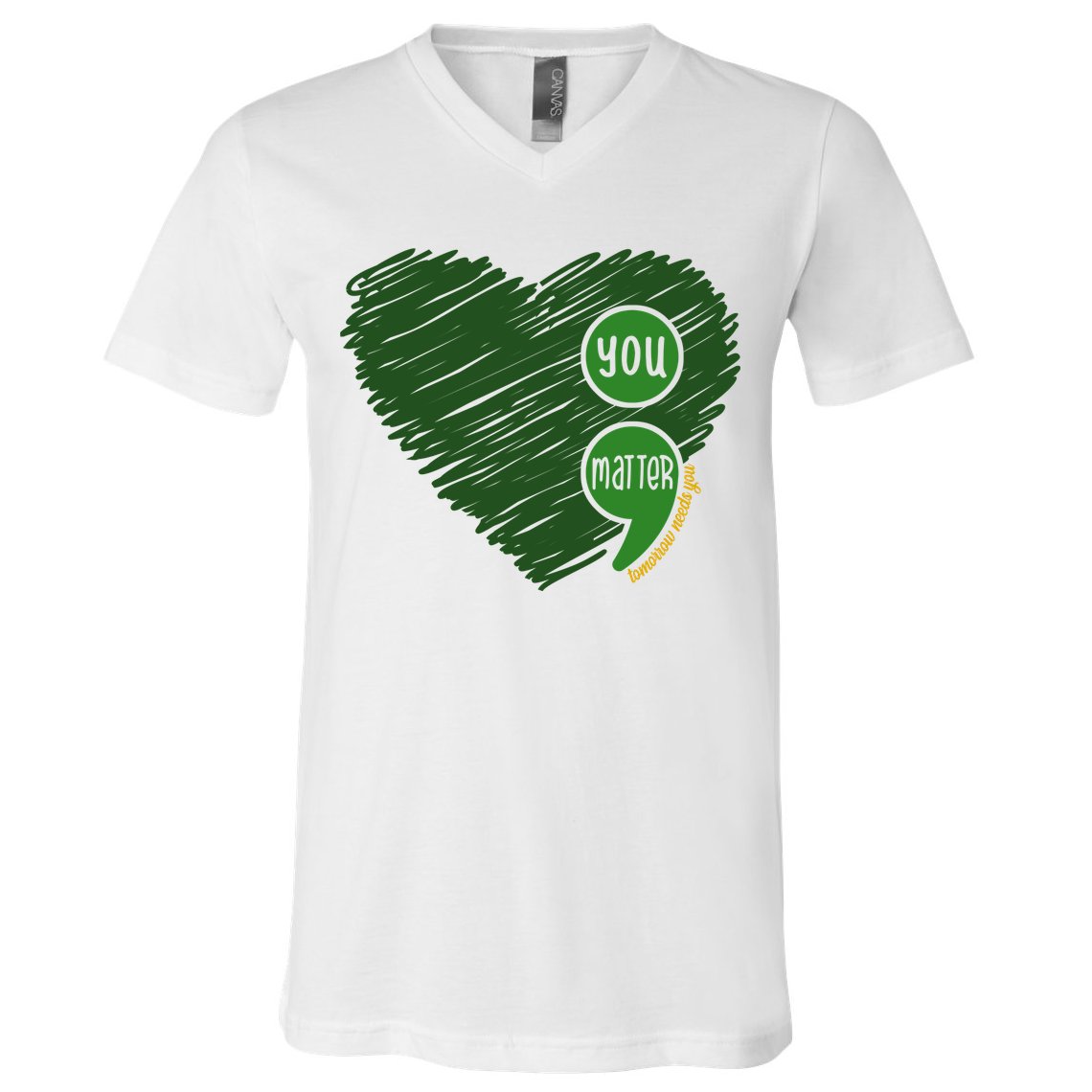 You Matter Tomorrow Needs You Mental Health Awareness Heart V-Neck T-Shirt