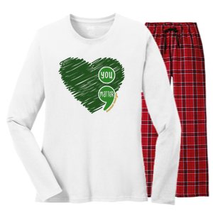 You Matter Tomorrow Needs You Mental Health Awareness Heart Women's Long Sleeve Flannel Pajama Set 