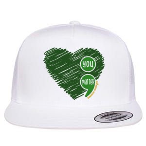 You Matter Tomorrow Needs You Mental Health Awareness Heart Flat Bill Trucker Hat