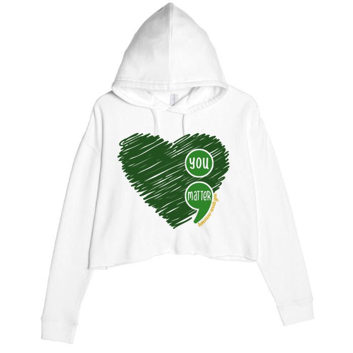 You Matter Tomorrow Needs You Mental Health Awareness Heart Crop Fleece Hoodie