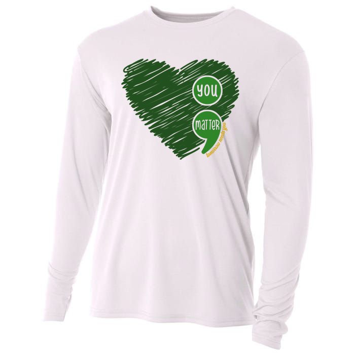 You Matter Tomorrow Needs You Mental Health Awareness Heart Cooling Performance Long Sleeve Crew