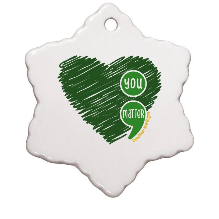 You Matter Tomorrow Needs You Mental Health Awareness Heart Ceramic Star Ornament