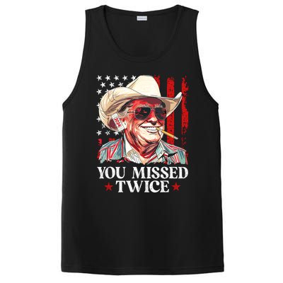 You Missed Twice Western Trump Cowboy Trump 2024 Us Flag PosiCharge Competitor Tank