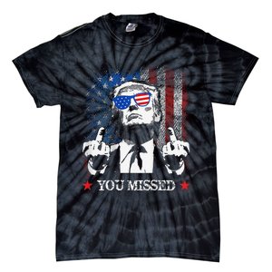 You Missed Trump 2024 Us American Flag Tie-Dye T-Shirt