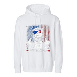 You Missed Trump 2024 Us American Flag Garment-Dyed Fleece Hoodie