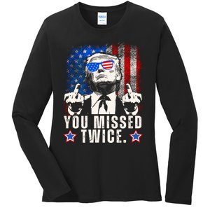 You Missed Twice Ladies Long Sleeve Shirt