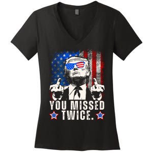 You Missed Twice Women's V-Neck T-Shirt