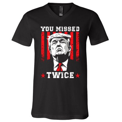 You Missed Twice V-Neck T-Shirt