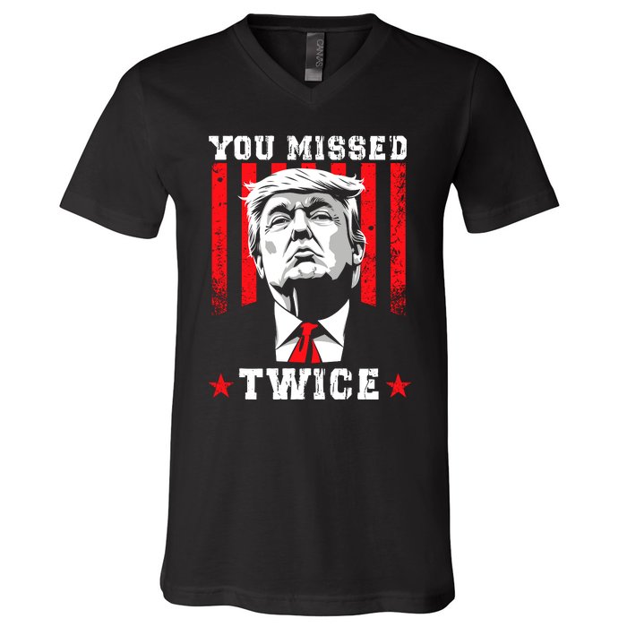 You Missed Twice V-Neck T-Shirt