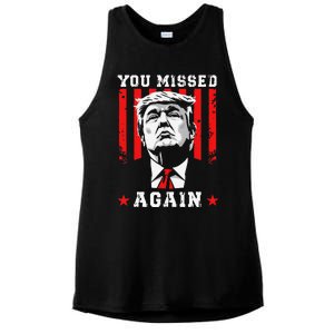 You Missed Twice You Missed Again 20 Trump Vance Election Ladies PosiCharge Tri-Blend Wicking Tank