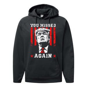 You Missed Twice You Missed Again 20 Trump Vance Election Performance Fleece Hoodie