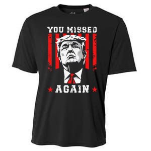 You Missed Twice You Missed Again 20 Trump Vance Election Cooling Performance Crew T-Shirt