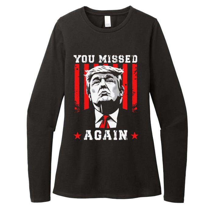 You Missed Twice You Missed Again 20 Trump Vance Election Womens CVC Long Sleeve Shirt