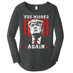 You Missed Twice You Missed Again 20 Trump Vance Election Women's Perfect Tri Tunic Long Sleeve Shirt