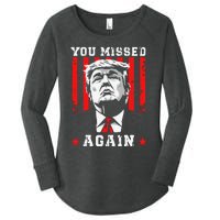 You Missed Twice You Missed Again 20 Trump Vance Election Women's Perfect Tri Tunic Long Sleeve Shirt