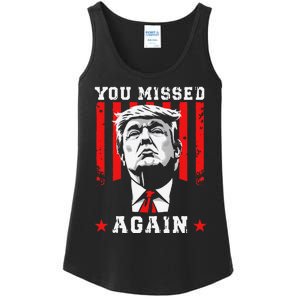 You Missed Twice You Missed Again 20 Trump Vance Election Ladies Essential Tank