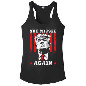 You Missed Twice You Missed Again 20 Trump Vance Election Ladies PosiCharge Competitor Racerback Tank