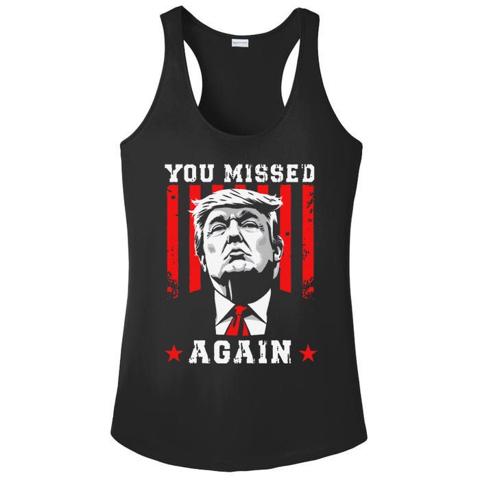 You Missed Twice You Missed Again 20 Trump Vance Election Ladies PosiCharge Competitor Racerback Tank