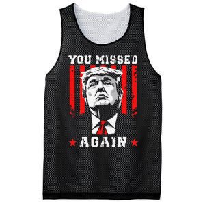 You Missed Twice You Missed Again 20 Trump Vance Election Mesh Reversible Basketball Jersey Tank