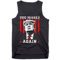 You Missed Twice You Missed Again 20 Trump Vance Election Tank Top