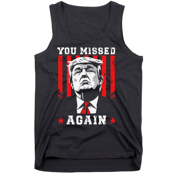 You Missed Twice You Missed Again 20 Trump Vance Election Tank Top