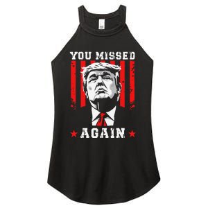 You Missed Twice You Missed Again 20 Trump Vance Election Women's Perfect Tri Rocker Tank