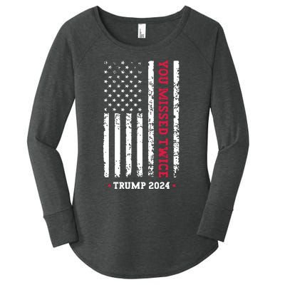 You Missed Twice You Missed Again Trump 2024 Women's Perfect Tri Tunic Long Sleeve Shirt