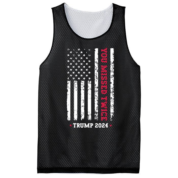 You Missed Twice You Missed Again Trump 2024 Mesh Reversible Basketball Jersey Tank