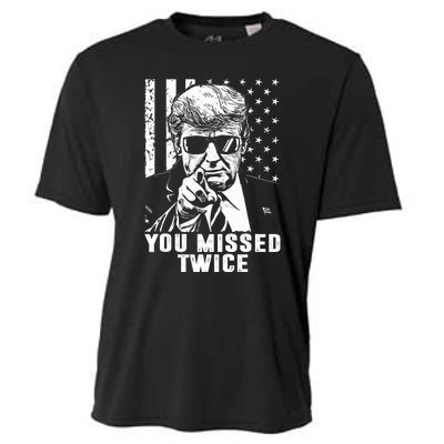 You Missed Twice Trump 2024 Us American Flag Cooling Performance Crew T-Shirt