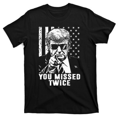 You Missed Twice Trump 2024 Us American Flag T-Shirt