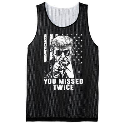 You Missed Twice Trump 2024 Us American Flag Mesh Reversible Basketball Jersey Tank