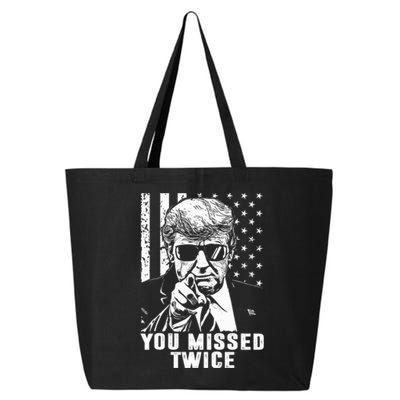 You Missed Twice Trump 2024 Us American Flag 25L Jumbo Tote