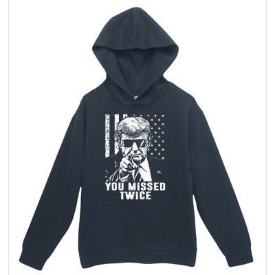 You Missed Twice Trump 2024 Us American Flag Urban Pullover Hoodie