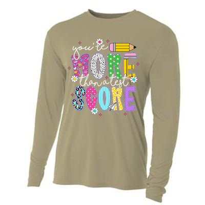 Youre More Than A Test Score Test Day Teacher Student Cooling Performance Long Sleeve Crew