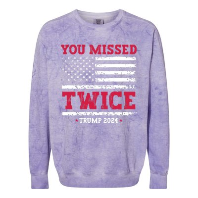 You Missed Twice Trump Assassination Attempt Colorblast Crewneck Sweatshirt