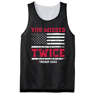 You Missed Twice Trump Assassination Attempt Mesh Reversible Basketball Jersey Tank