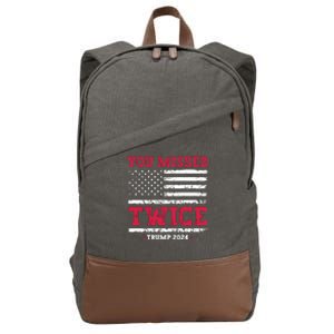 You Missed Twice Trump Assassination Attempt Cotton Canvas Backpack